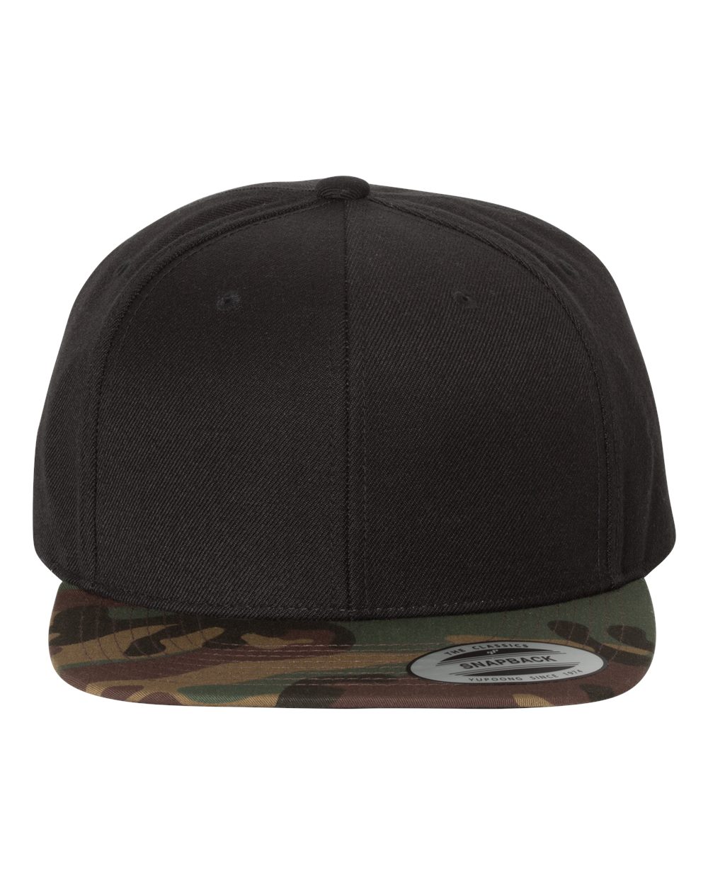 Black/ Camo Premium Flat Bill Snapback Cap