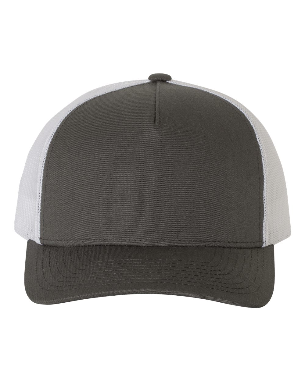 Charcoal/ White Five-Panel Retro Trucker Cap