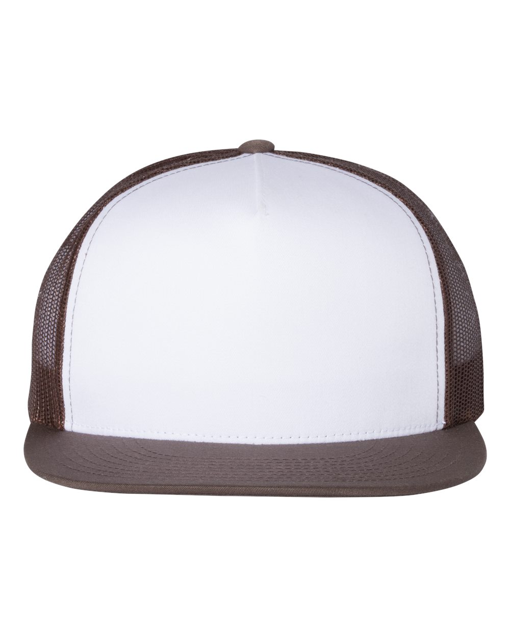 Brown/ White/ Brown Classic Five-Panel Trucker Cap
