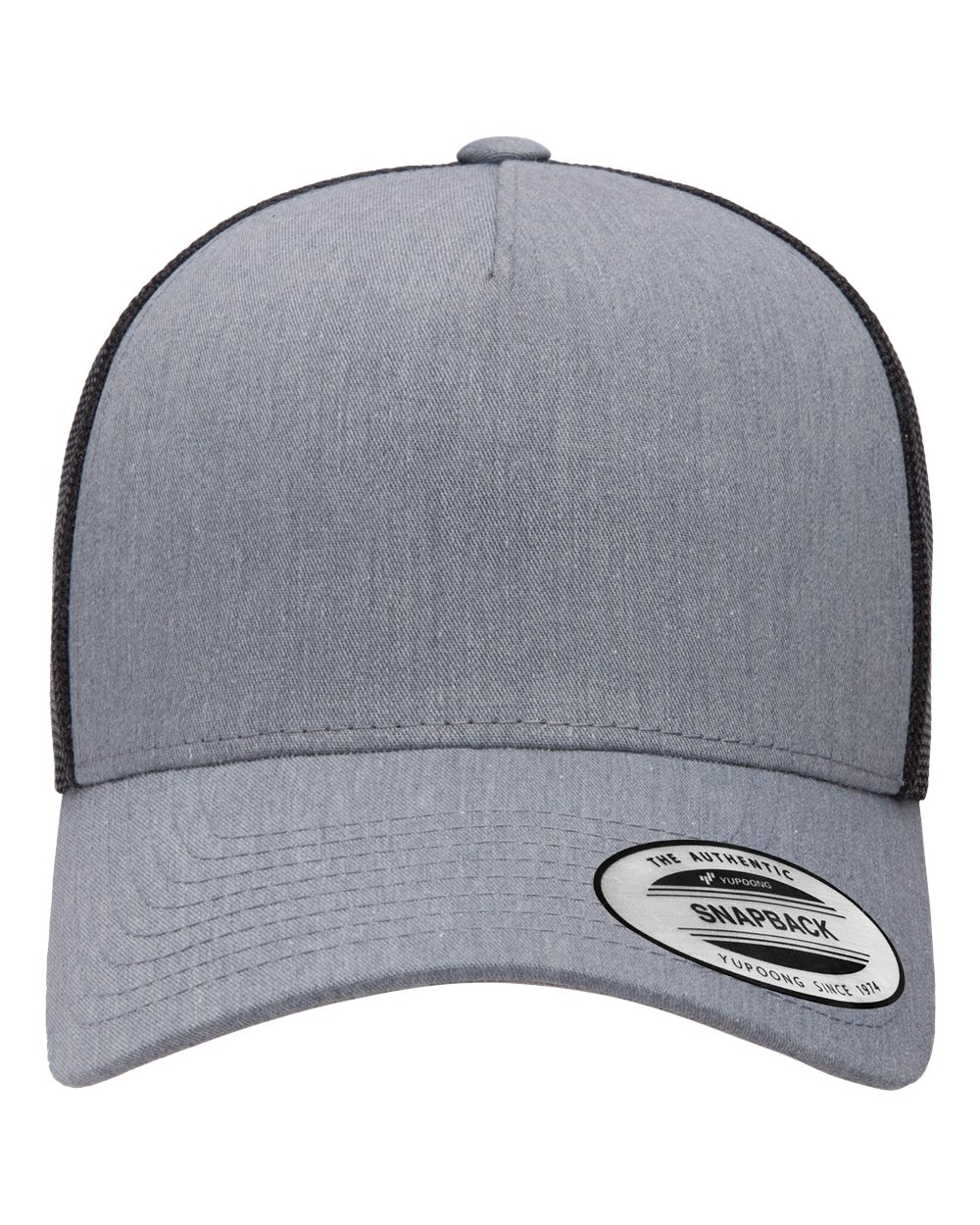Heather/ Black Five-Panel Retro Trucker Cap