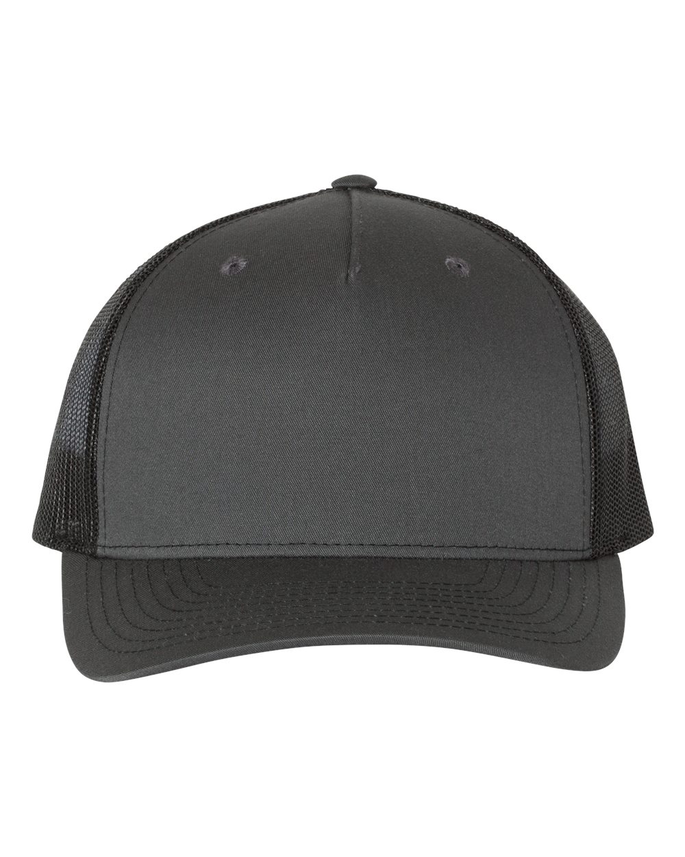 Charcoal/ Black Five-Panel Trucker Cap