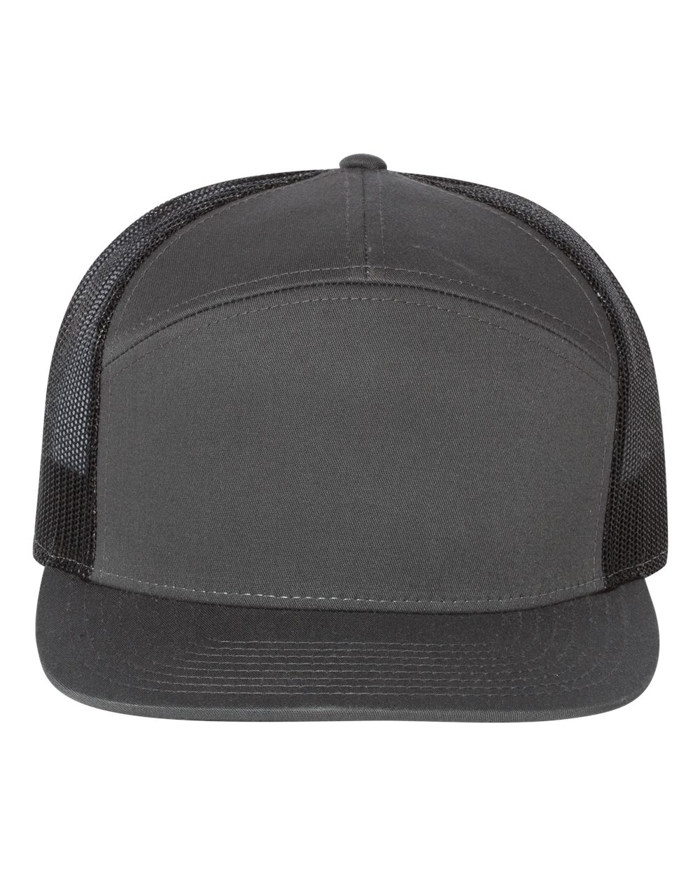 Charcoal/ Black Seven-Panel Trucker Cap