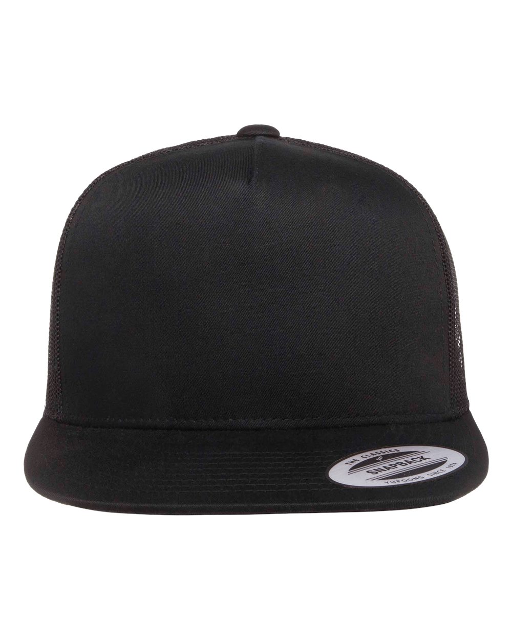 Black Classic Five-Panel Trucker Cap