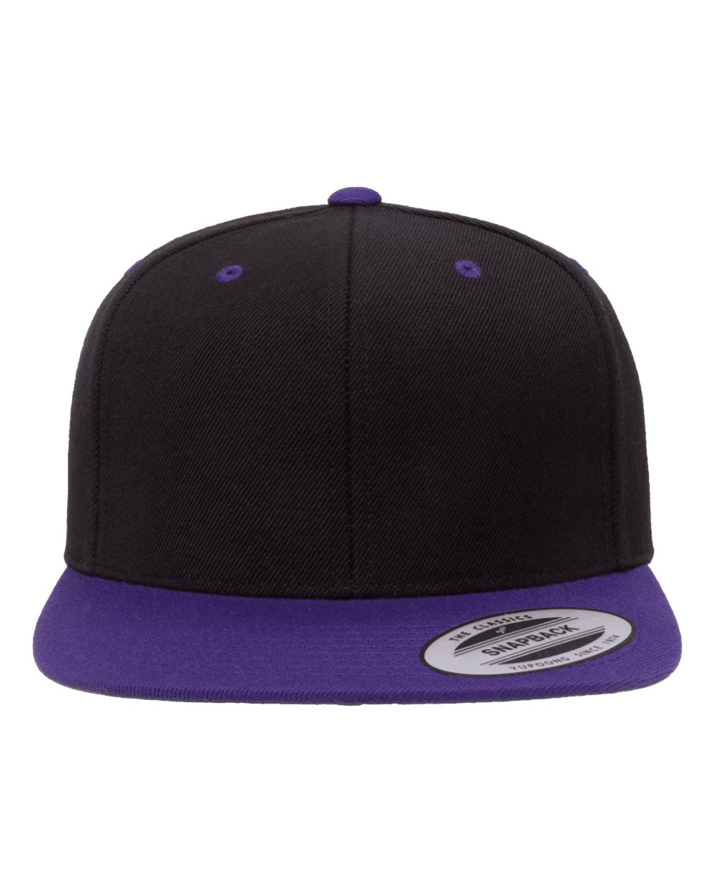 Black/ Purple Premium Flat Bill Snapback Cap