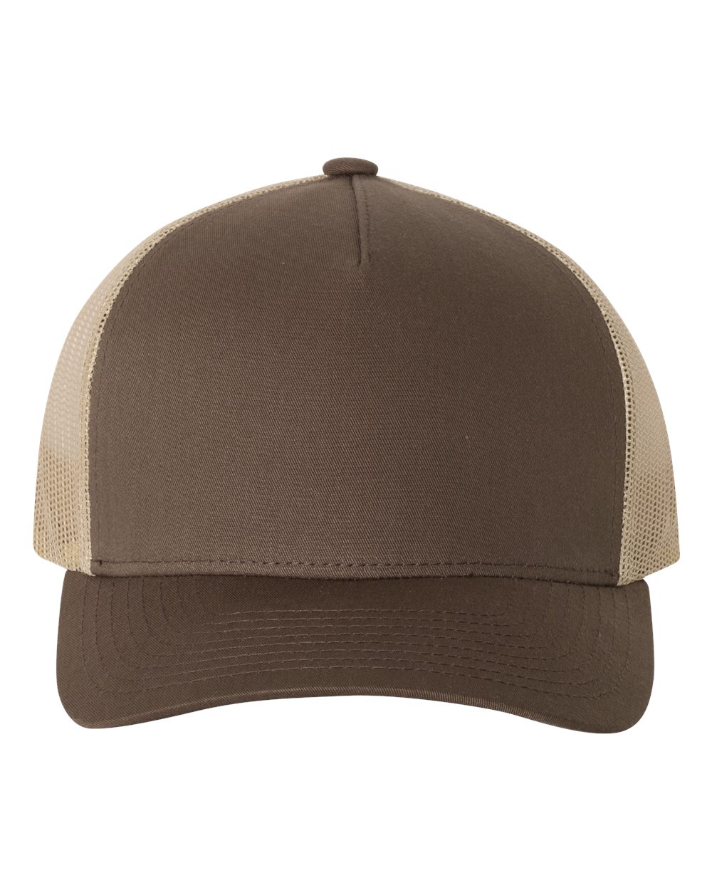 Brown/ Khaki Five-Panel Retro Trucker Cap