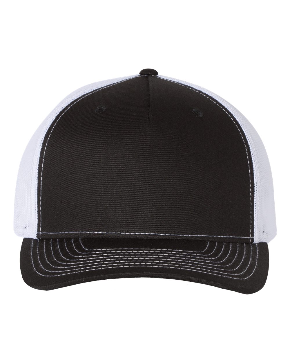 Black/ White Five-Panel Trucker Cap