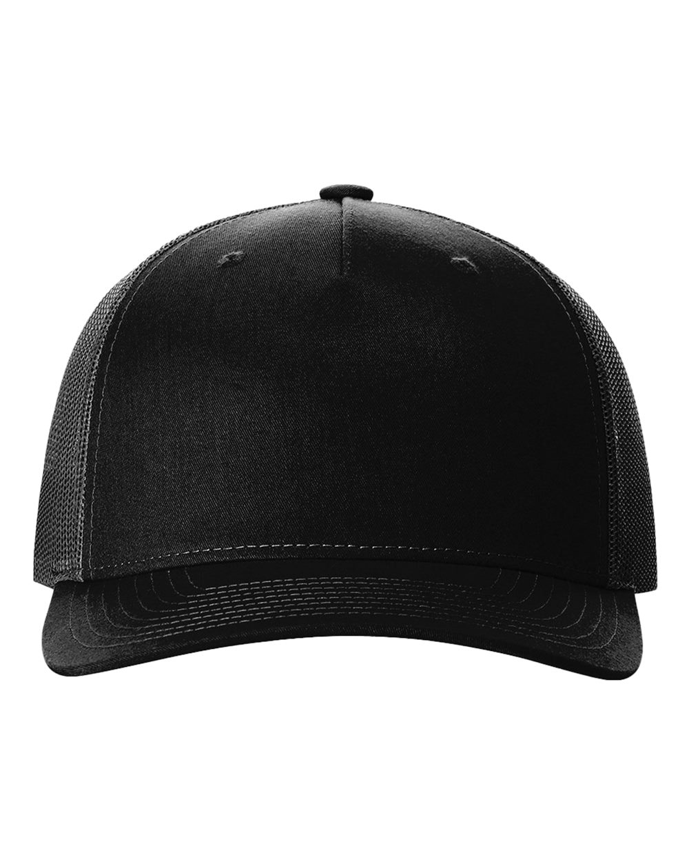 Black Five-Panel Trucker Cap