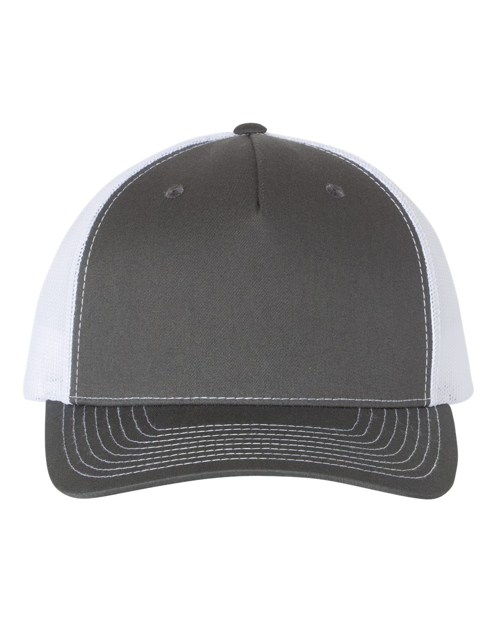 Charcoal/ White Five-Panel Trucker Cap