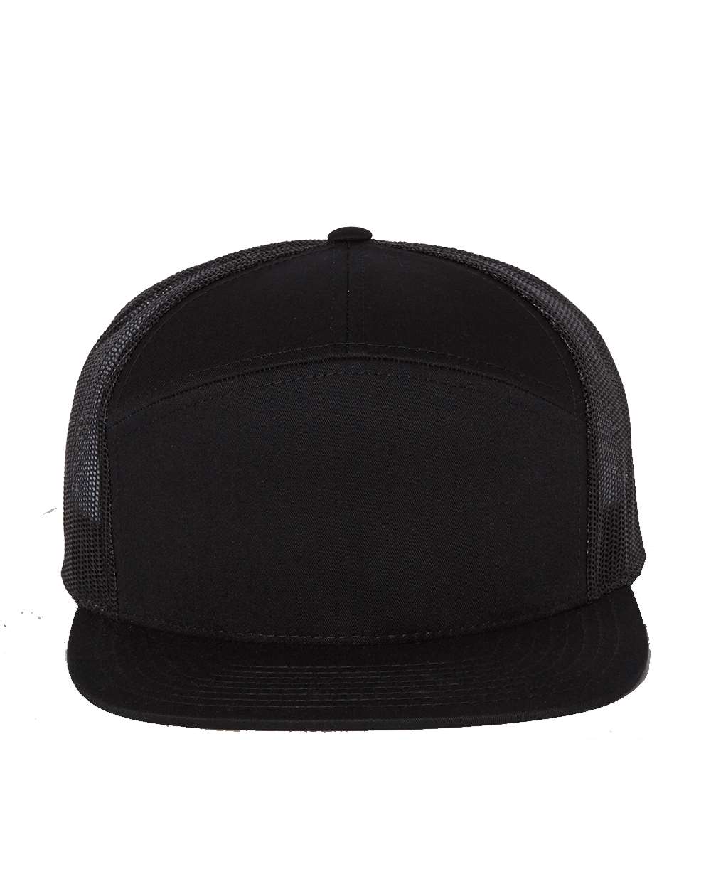Seven-Panel Trucker Cap, Black, gallery view 1 of 3