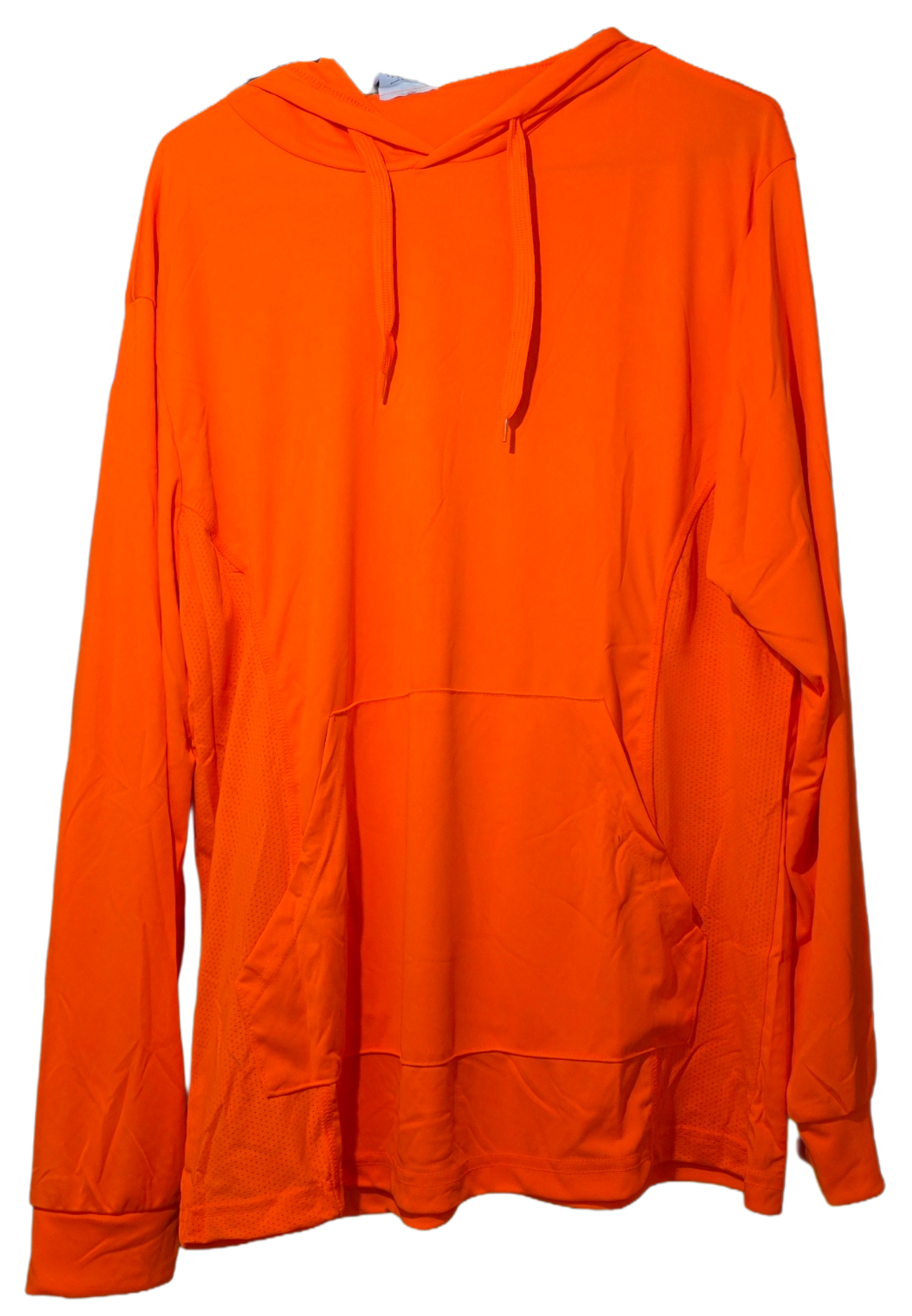 HK80814 Hooded Poly Work Shirt, ORANGE, front view 1 of 2