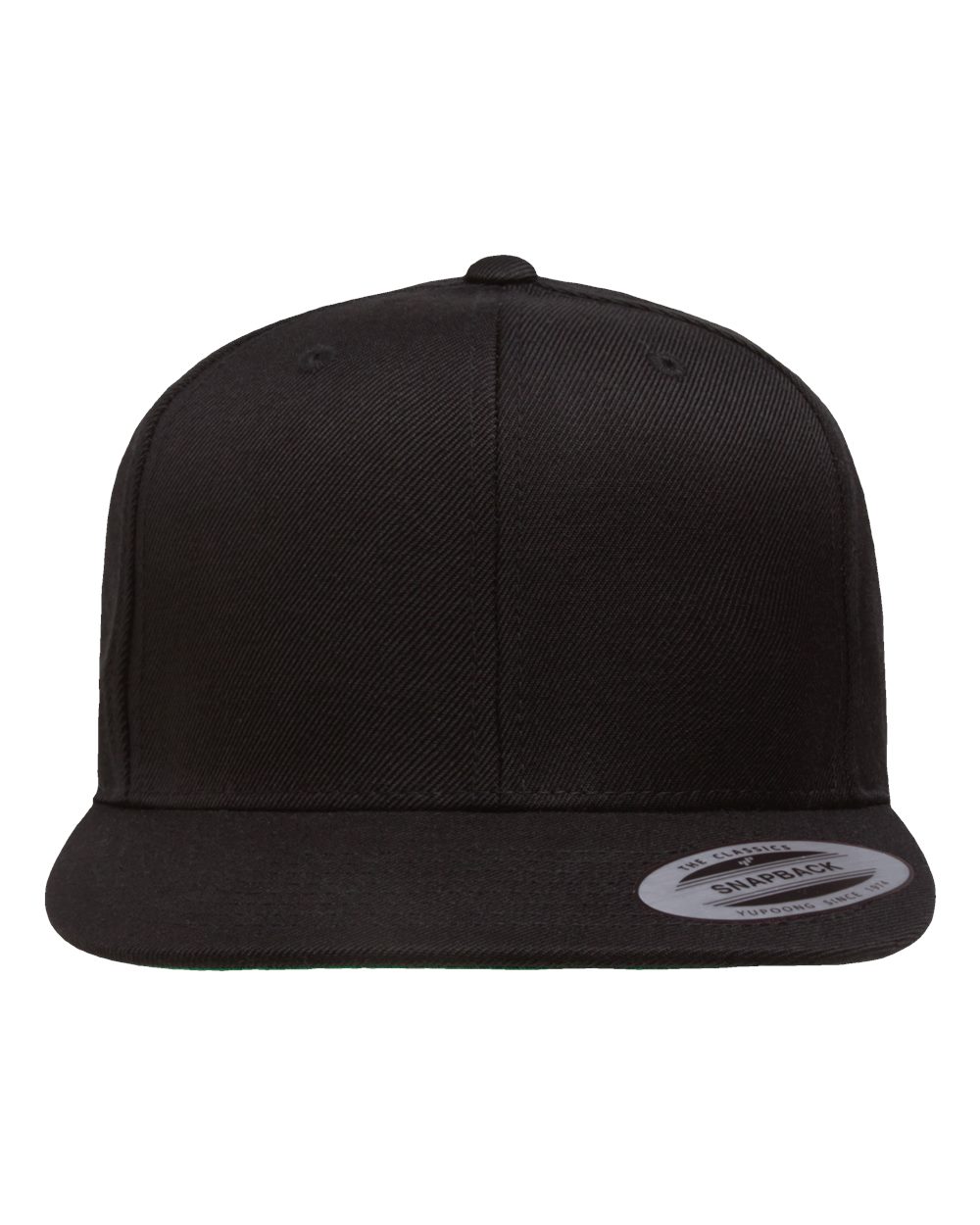 Premium Flat Bill Snapback Cap, Black, gallery view 1 of 3